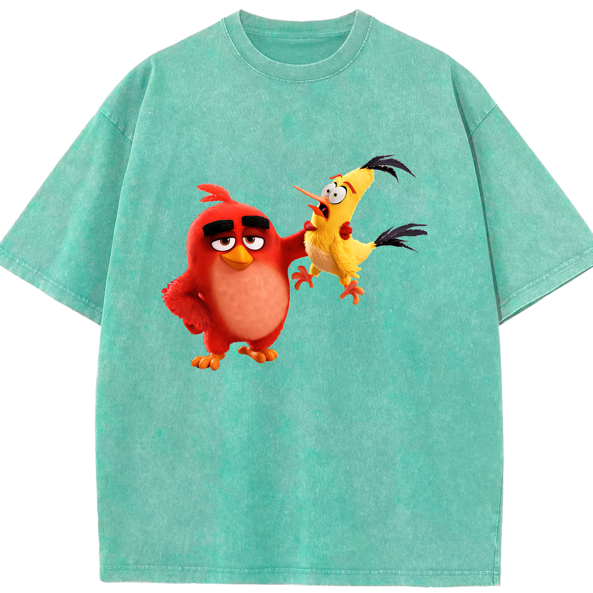 （画像用） Angry Birds アングリーバード 綿100% ヴィンテージ風 半袖Tシャツ（フロントプリント）